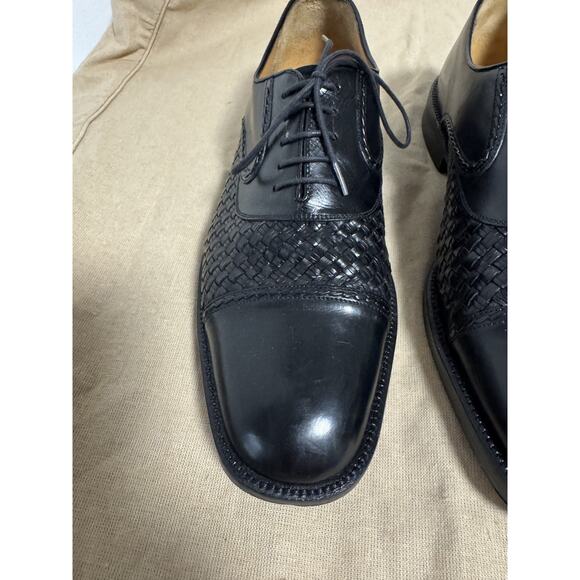 Mezlan San Juan Shoes Mens Size 9.5 Black Woven Leather Oxford Dress Formal main image 12